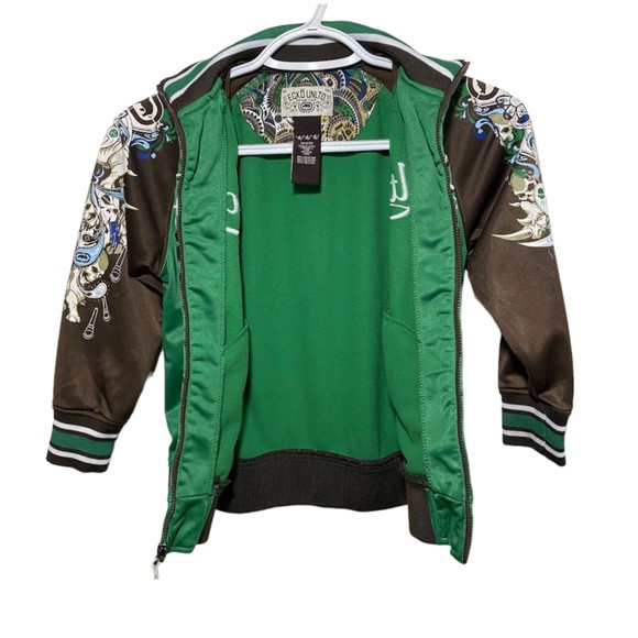 ECKO UNLTD by Mark Ecko Embroidered & Printed Green/Brown Kids Jacket Sz 4 - Picture 3 of 8